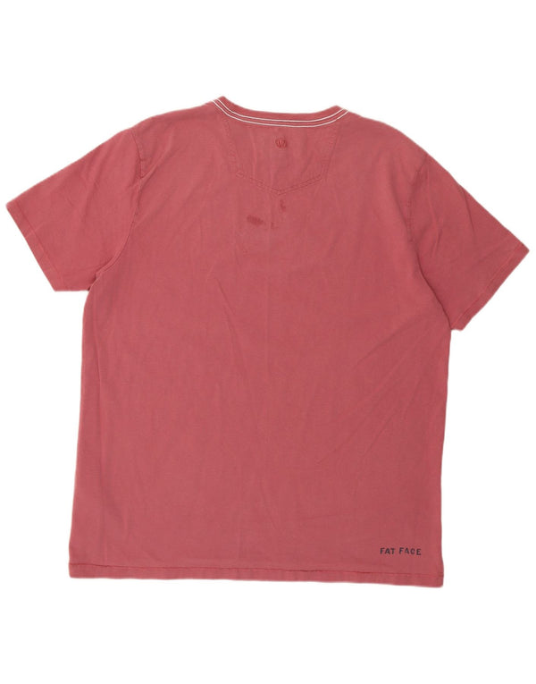 Camiseta gráfica masculina Fat Face Top grande de algodão vermelho