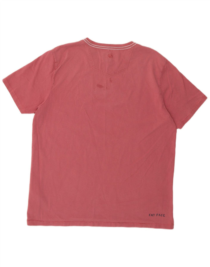 Camiseta gráfica masculina Fat Face Top grande de algodão vermelho