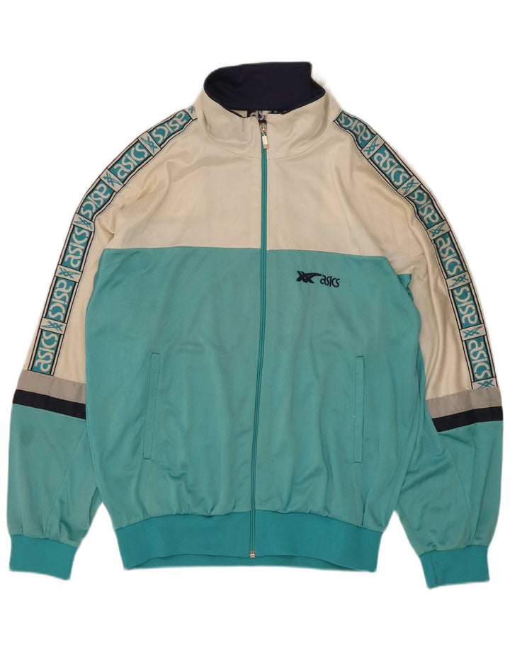 Jaqueta Asics Masculina Graphic Tracksuit Top Grande Bloco Colorido Turquesa