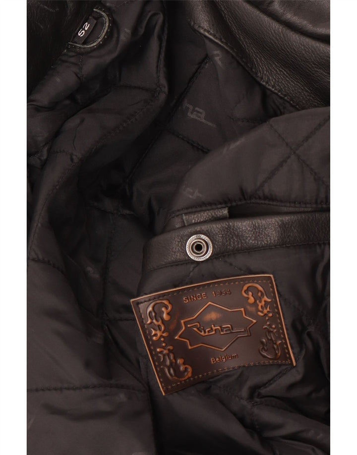 Jaqueta masculina de couro estilo motociclista Richa EU 52 XL marrom