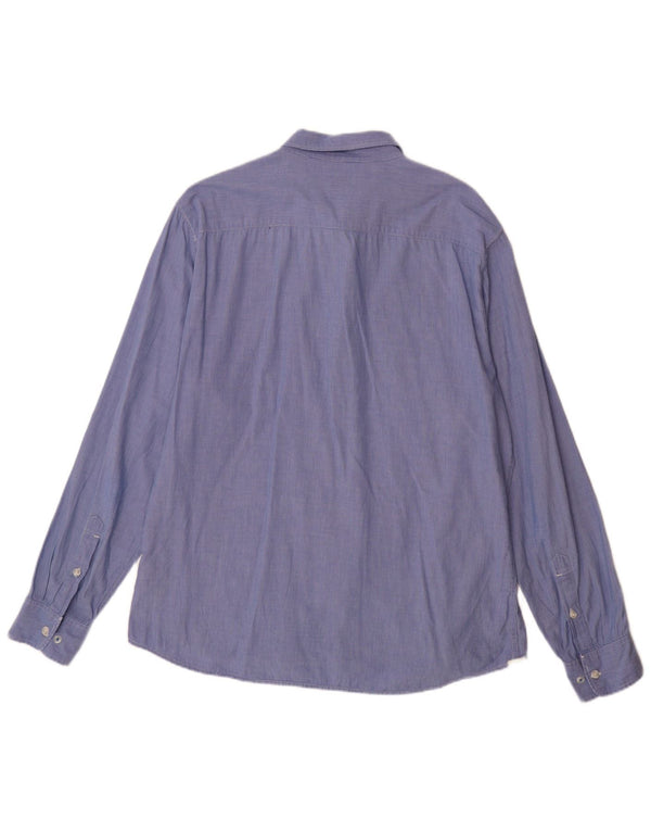 Camisa masculina slim fit LEE 2XL algodão listrado azul