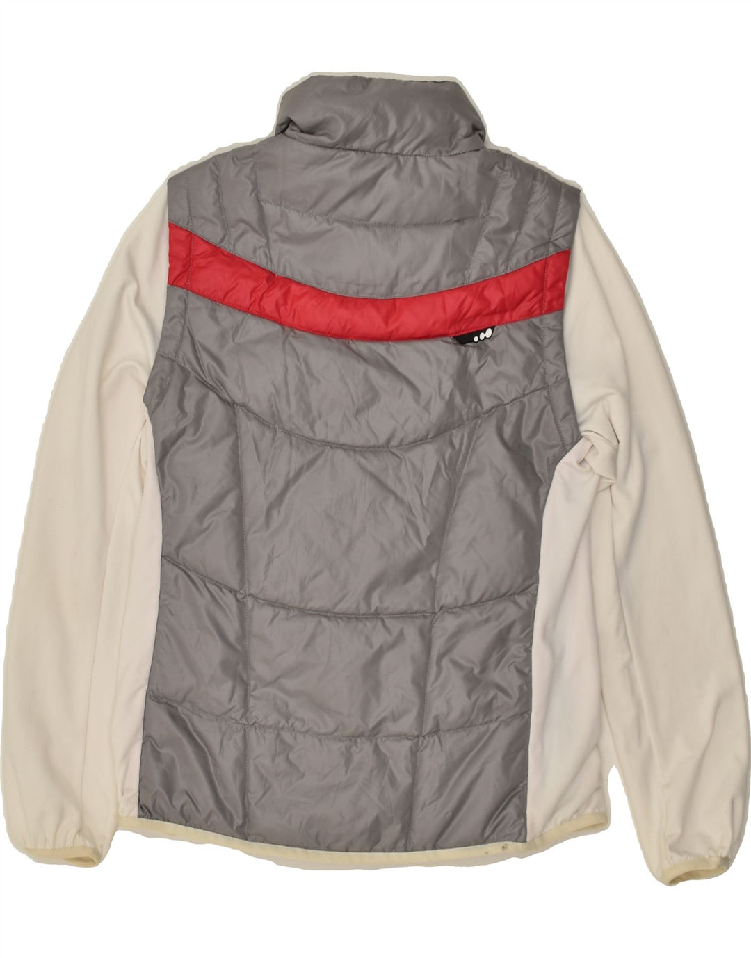 Jaqueta acolchoada feminina VINTAGE UK 6 XS cinza colorblock poliéster