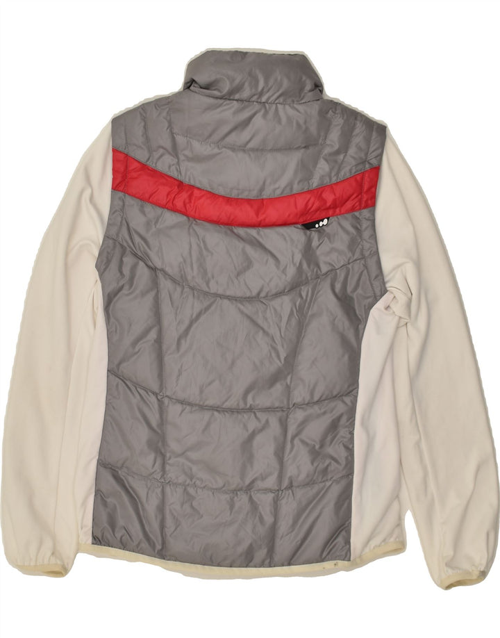 Jaqueta acolchoada feminina VINTAGE UK 6 XS cinza colorblock poliéster