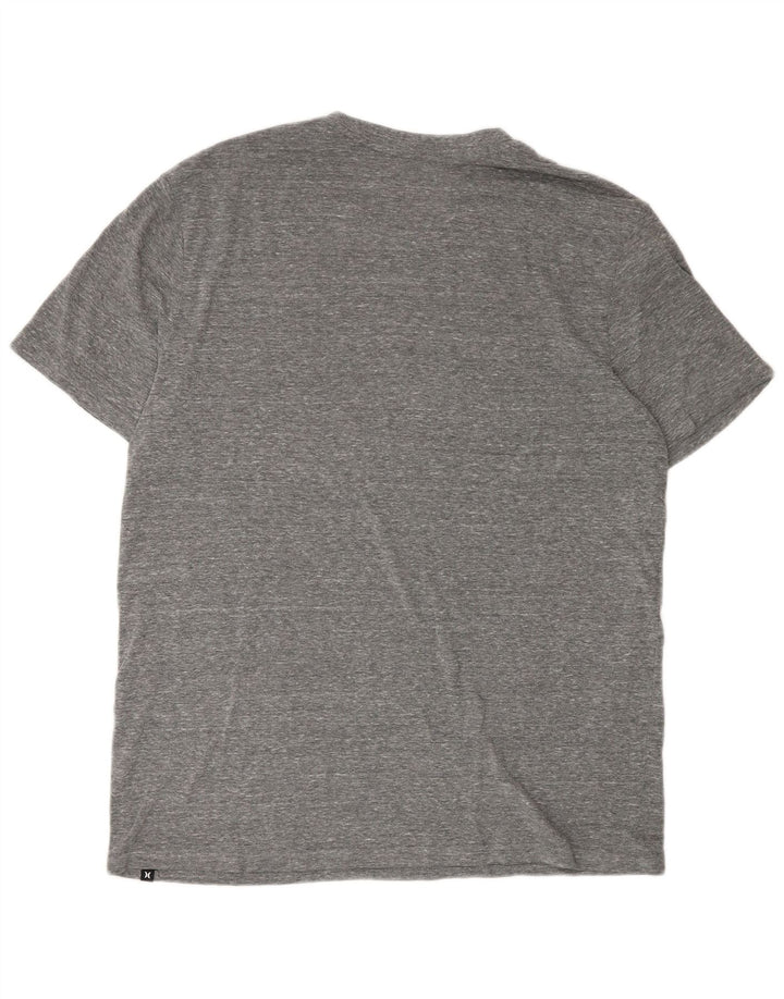 Camiseta masculina Hurley com estampa gráfica grande poliéster manchado cinza