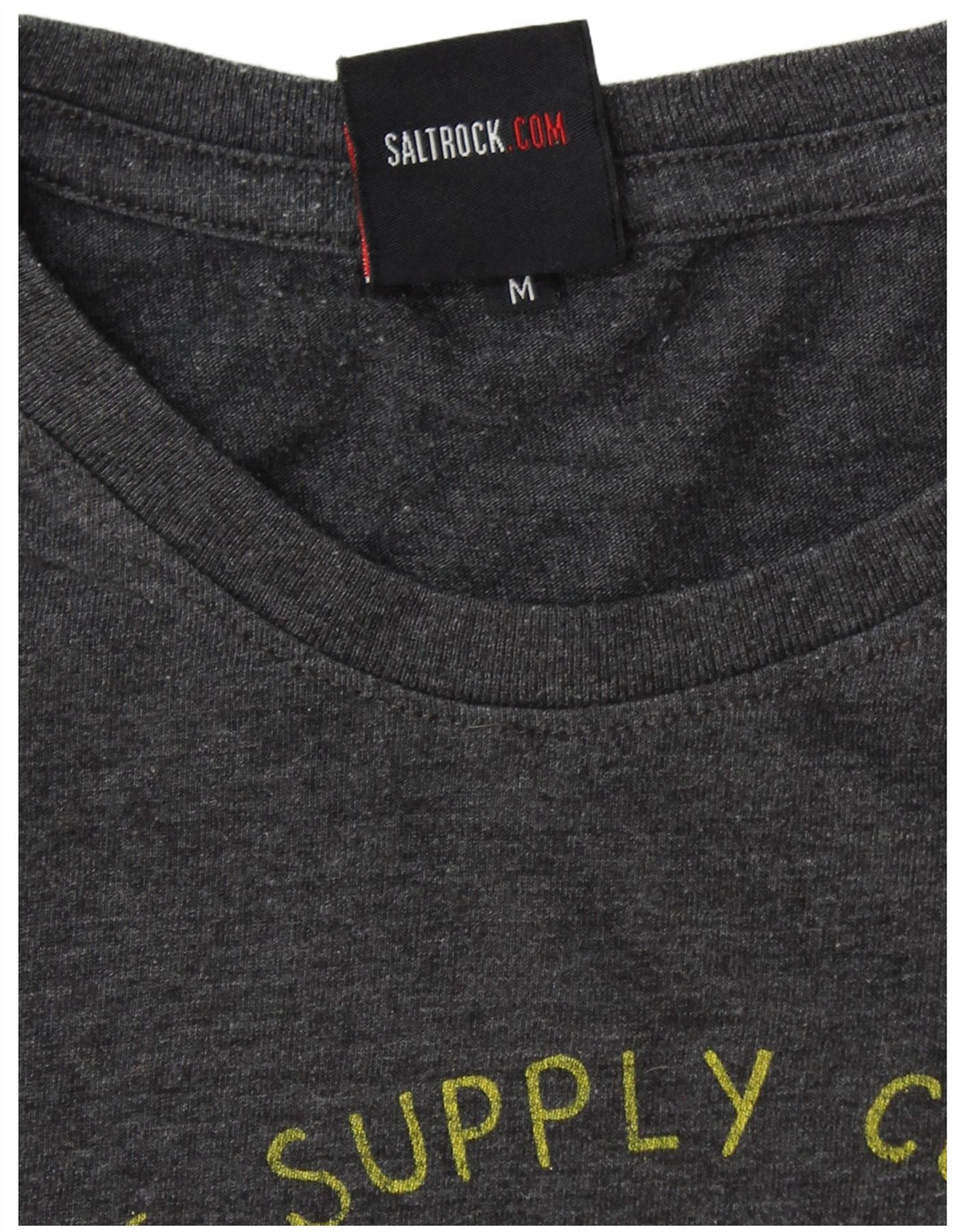 Camiseta masculina com estampa SALTROCK algodão cinza médio