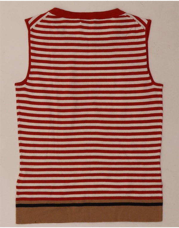 Colete feminino Hobbs Top UK 6 XS algodão listrado vermelho