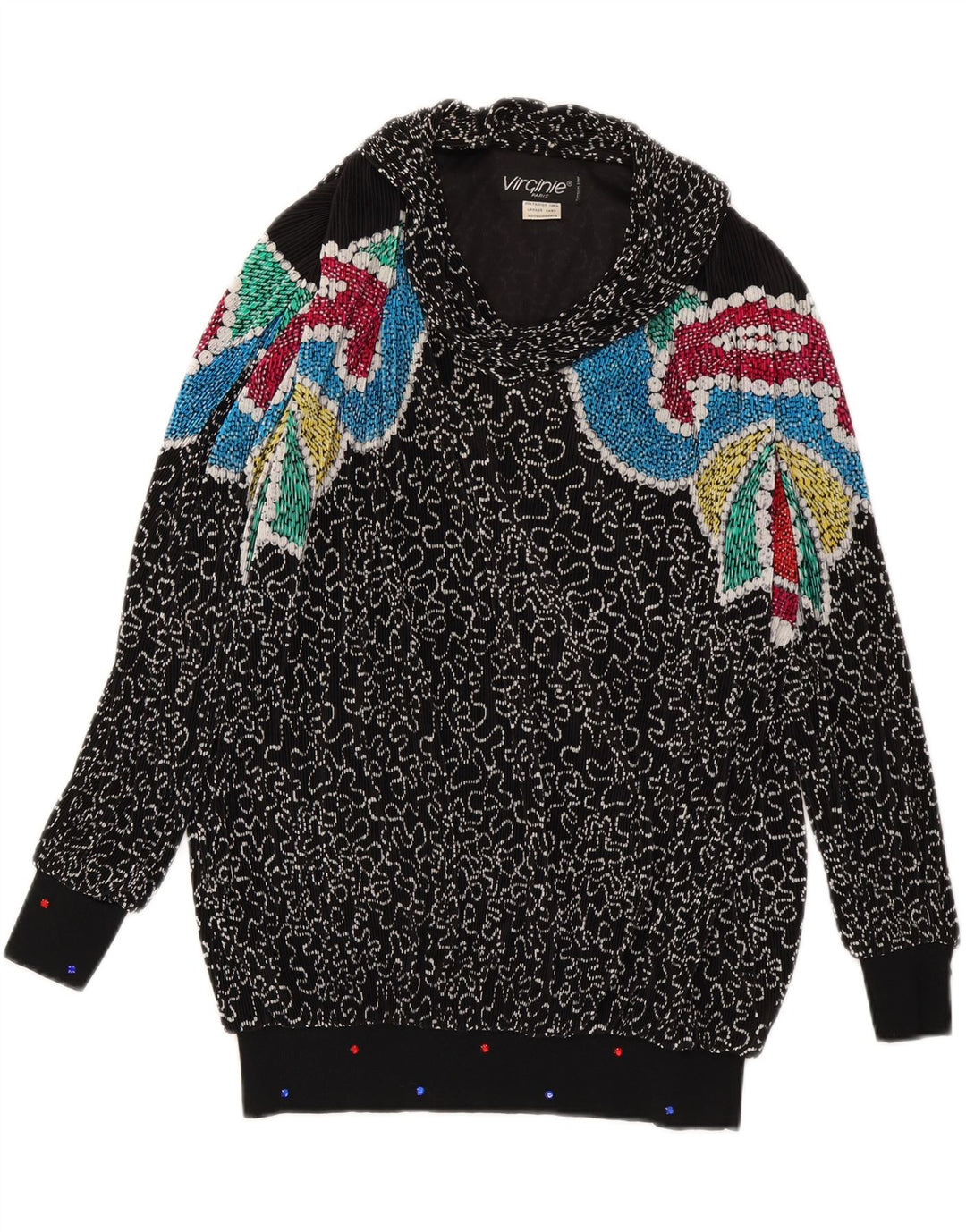 VIRGINIE Suéter feminino grande com decote em V Reino Unido 18 XL preto