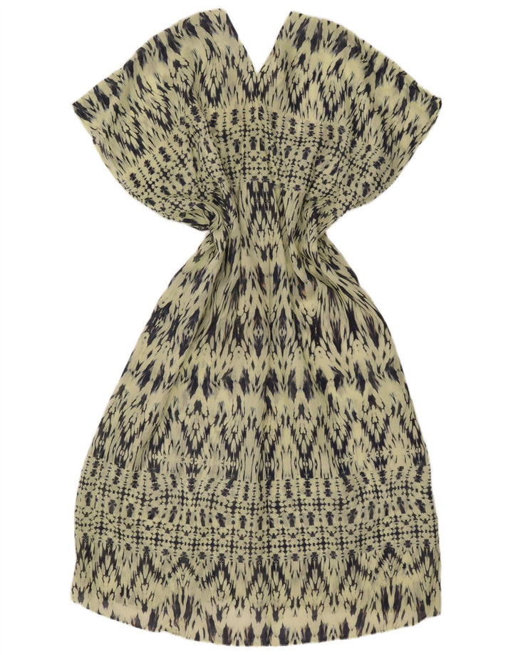 ZARA Vestido feminino com padrão abstrato oversized Shift Reino Unido 14 verde médio