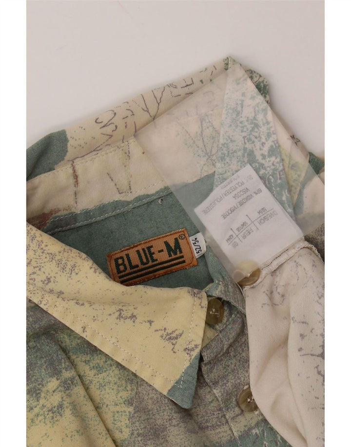 Pulôver vintage masculino com padrão abstrato camisa IT 52/54 grande viscose verde