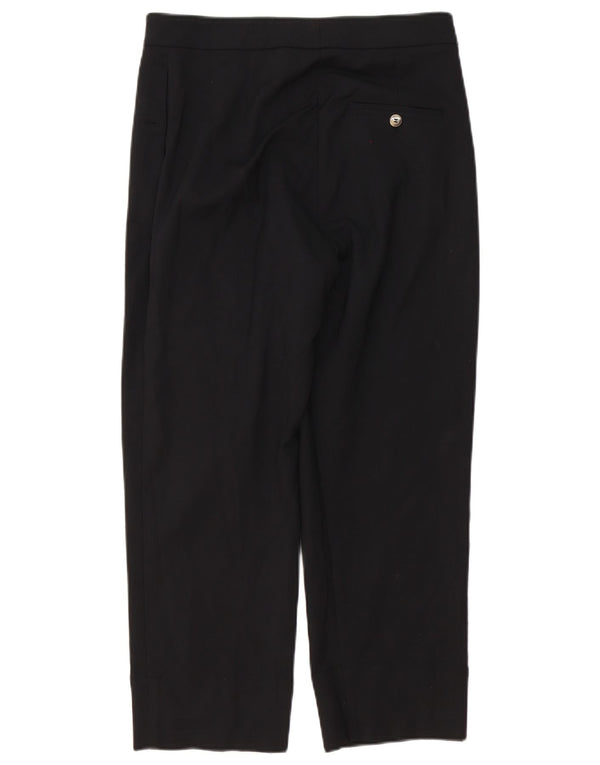 Calça feminina cortada reta Marks & Spencer Reino Unido 10 pequena W28 L24 preta