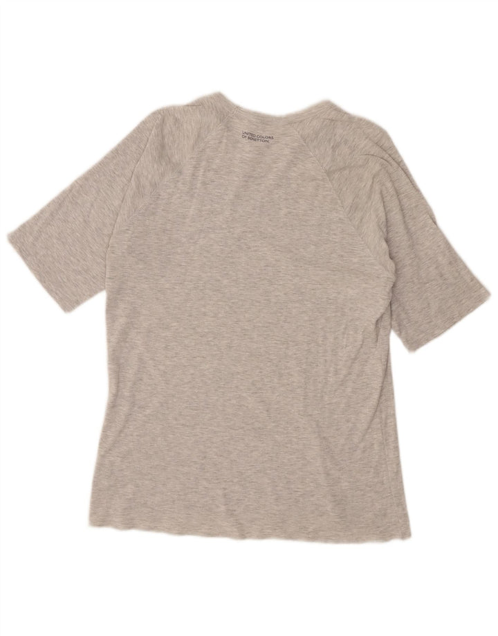 Camiseta feminina Benetton UK 12 cinza médio manchado