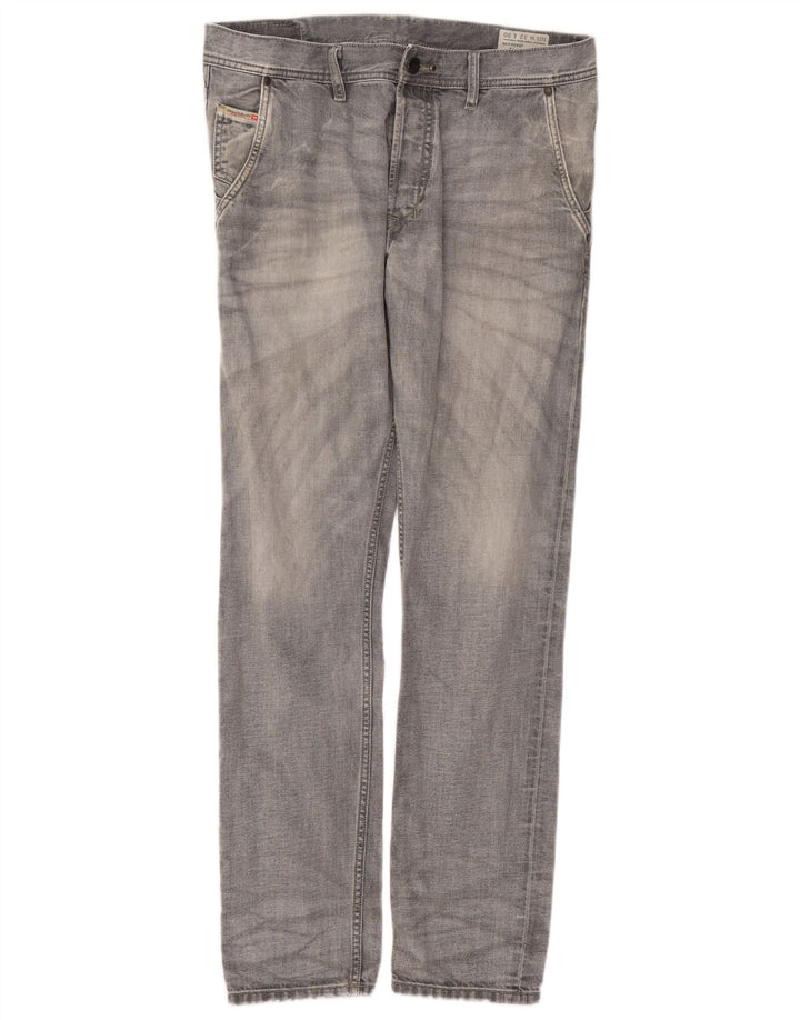 Diesel Mens Kakee Carrot Slim Jeans W32 L30 Cinza Algodão