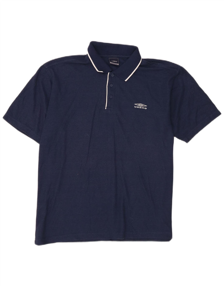 Camisa polo masculina Umbro grande poliéster azul marinho