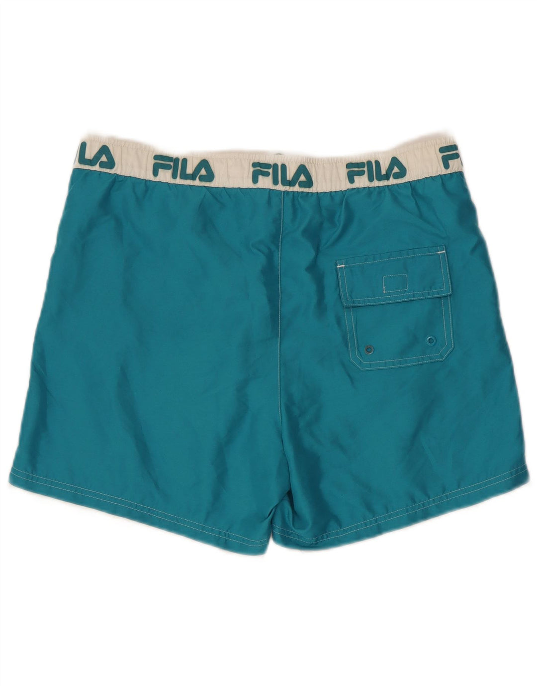 Fila Mens Graphic Natação Shorts Médio Azul Colourblock Poliéster