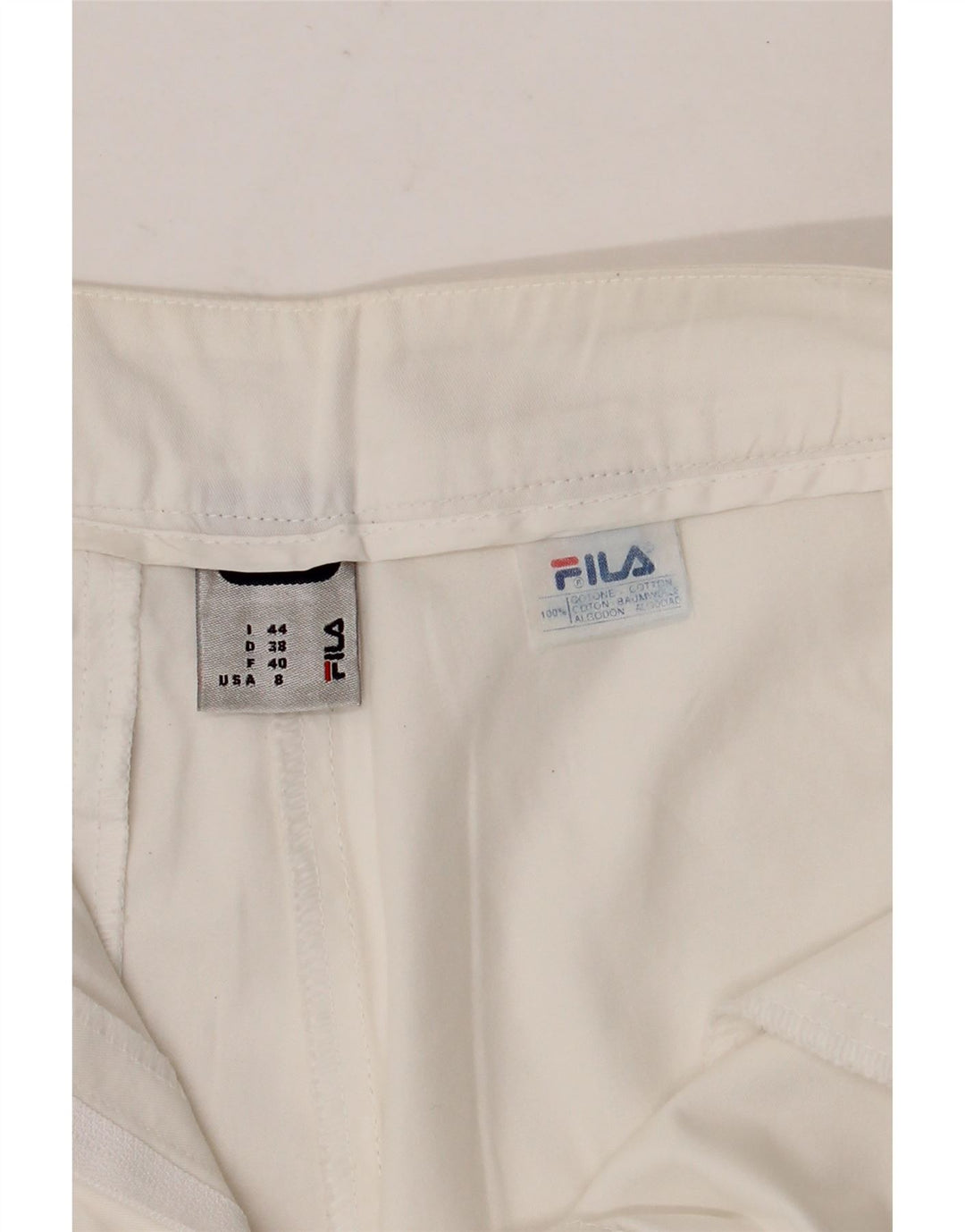 FILA Shorts Chino Feminino IT 44 Médio W30 Algodão Branco