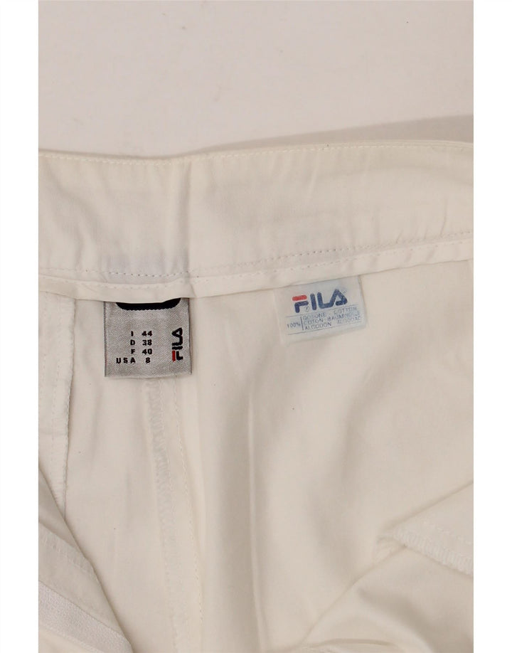 FILA Shorts Chino Feminino IT 44 Médio W30 Algodão Branco