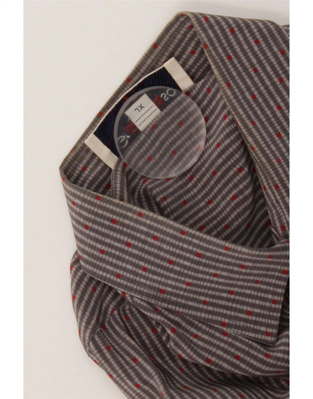 Camisa masculina de manga curta Gran Sasso XL cinza listrada de seda