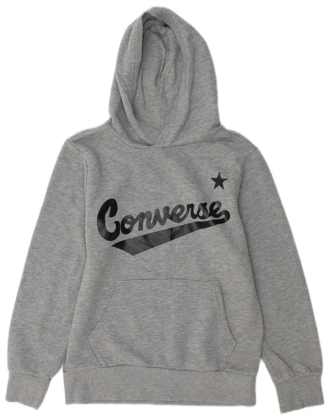 Suéter com capuz gráfico CONVERSE Boys 10-11 anos algodão cinza médio
