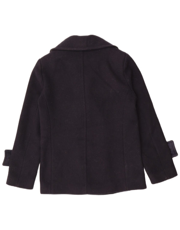 Casaco feminino oversized Pea da Marks & Spencer Reino Unido 8 pequeno poliéster azul marinho