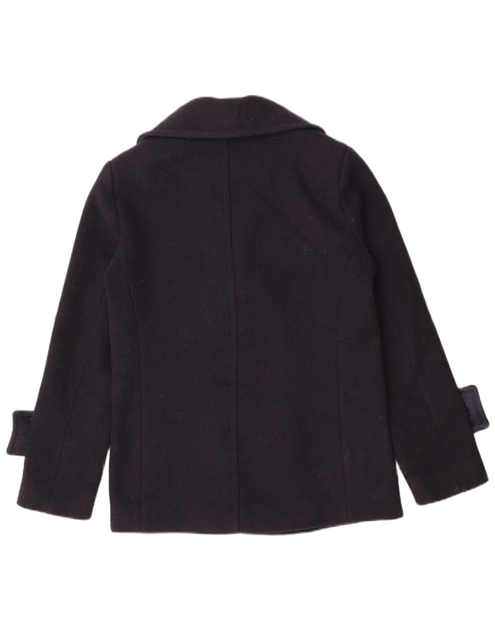 Casaco feminino oversized Pea da Marks & Spencer Reino Unido 8 pequeno poliéster azul marinho
