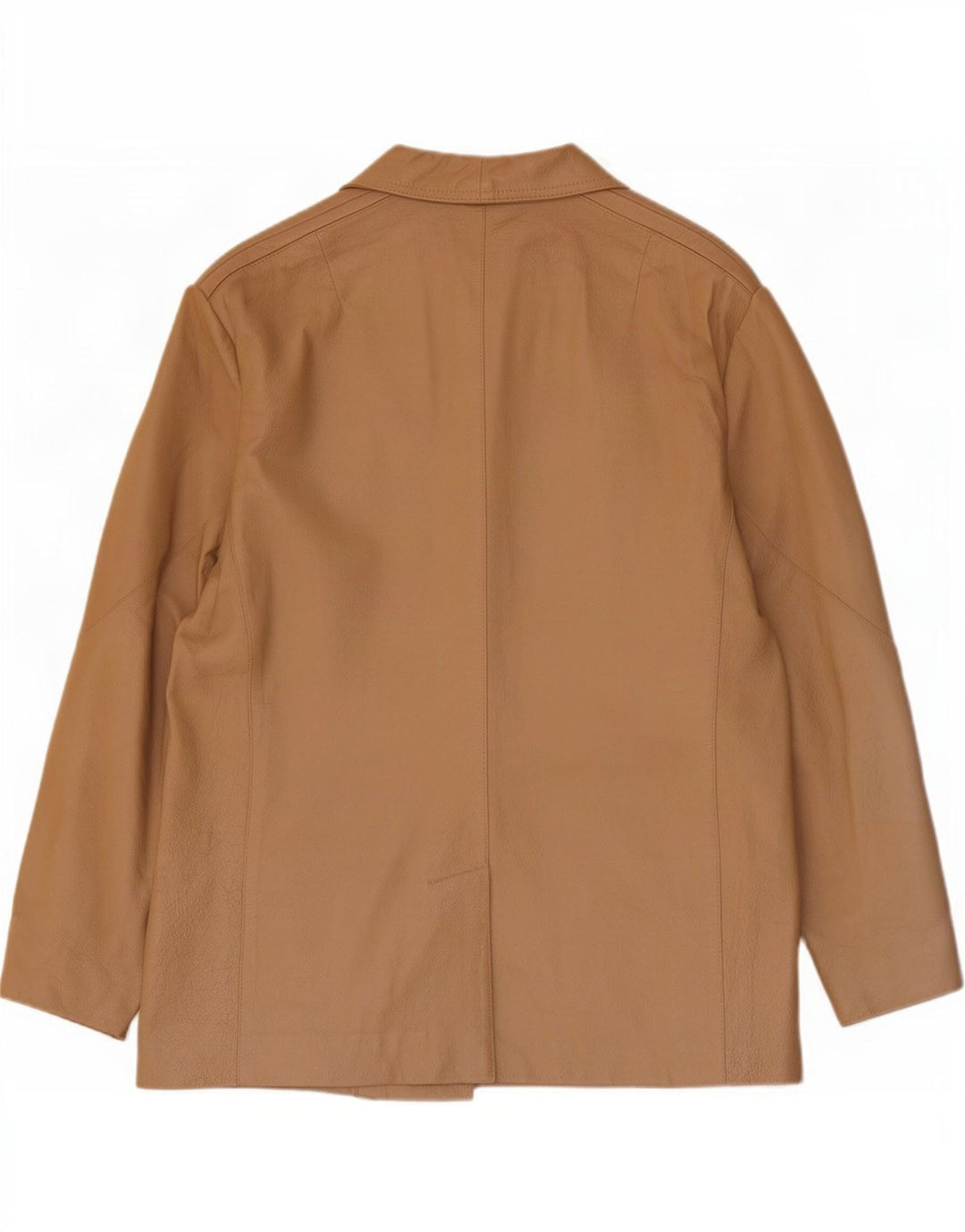 Jaqueta blazer feminina vintage de couro com 3 botões EU 46 XL bege