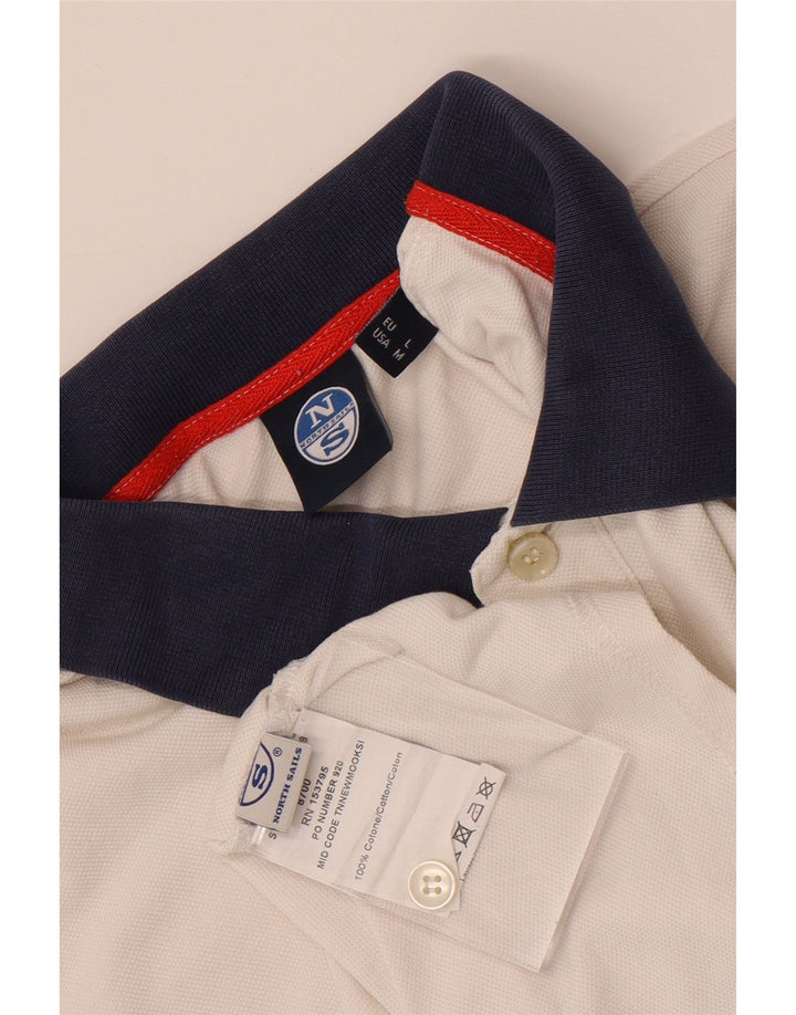 Camisa polo masculina North Sails médio branco colorblock