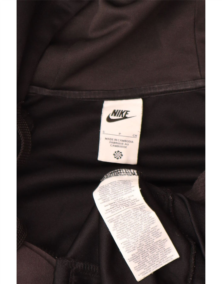 Suéter Nike masculino com capuz e zíper gráfico pequeno preto colorido bloco de poliéster