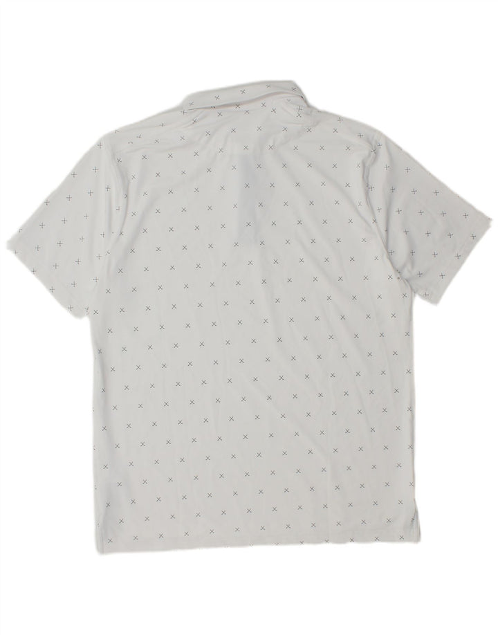 Camisa polo masculina Nike Dri Fit média branca geométrica poliéster