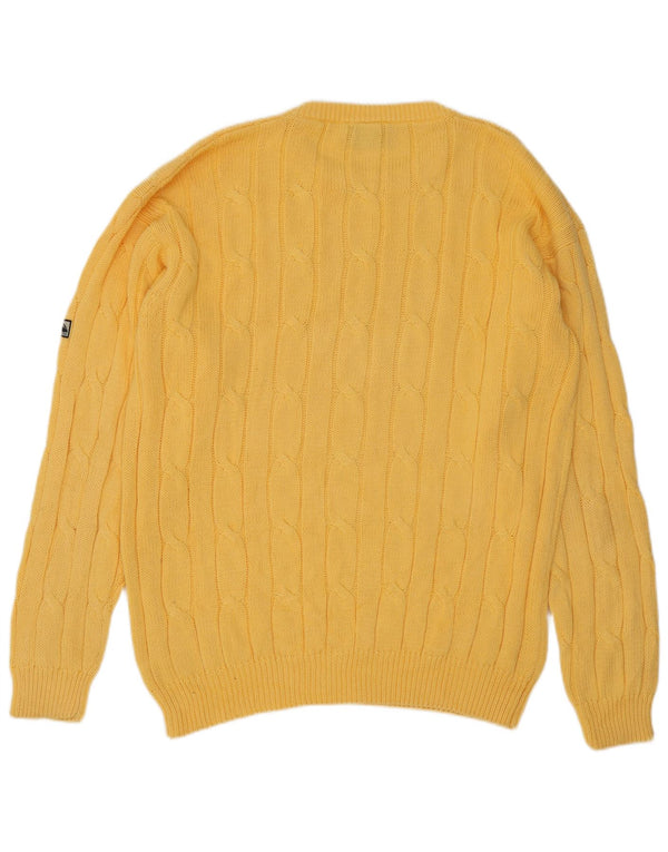 Suéter masculino Navigare com gola redonda e algodão amarelo médio
