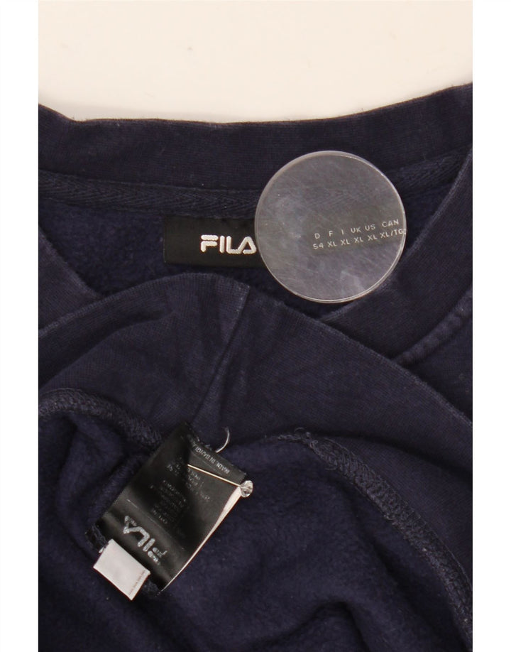 Fila moletom gráfico masculino jumper XL azul marinho algodão