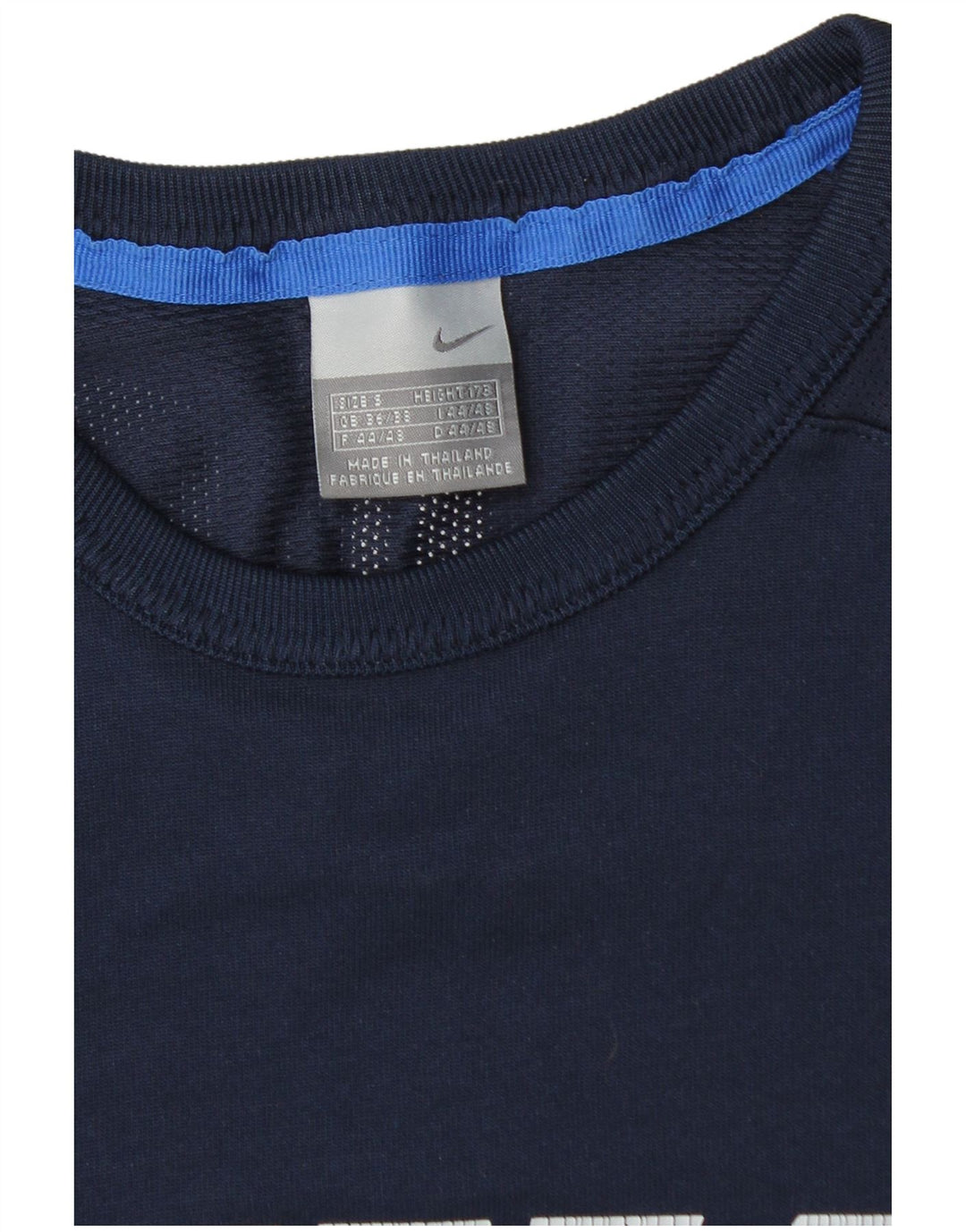 Top gráfico masculino Nike manga comprida UK 36/38 pequeno azul marinho