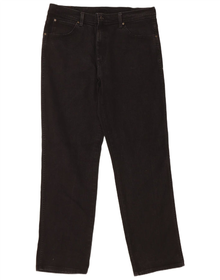 Wrangler masculino regular fit jeans reto W38 L34 algodão preto