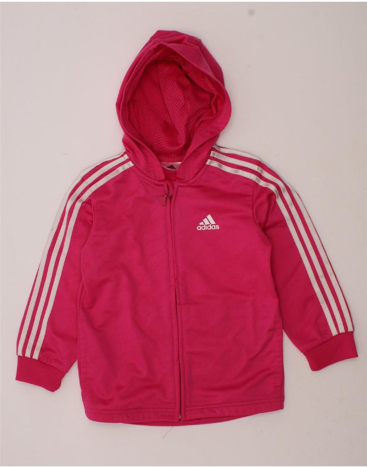 ADIDAS Baby Girls Zip Hoodie Sweater 18-24 Months Pink Vintage Adidas and Second-Hand Adidas from Messina Hembry 