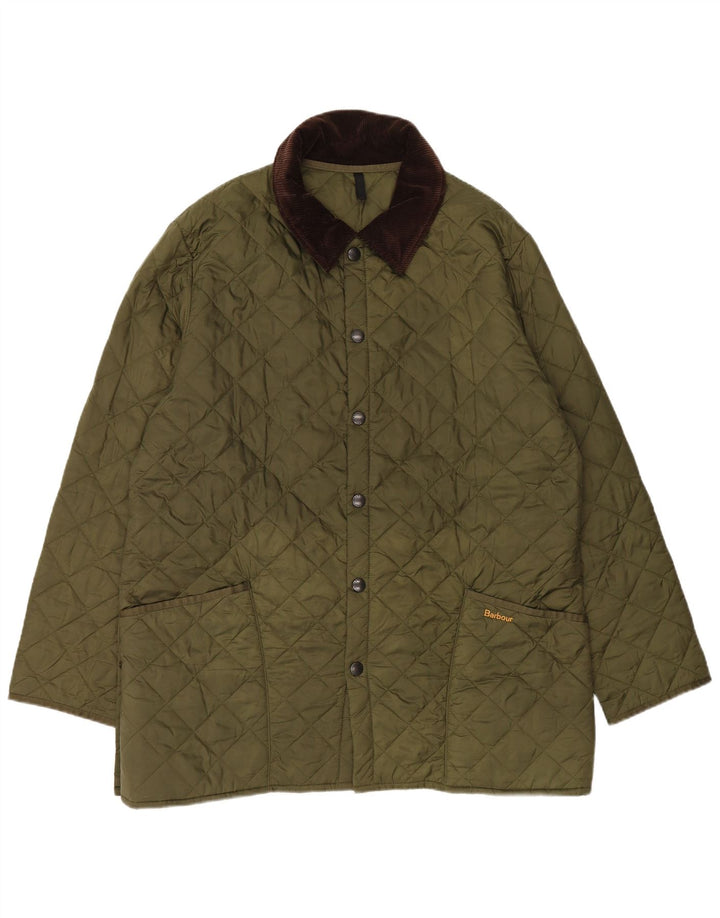 Jaqueta acolchoada masculina Barbour UK 42 XL verde poliéster