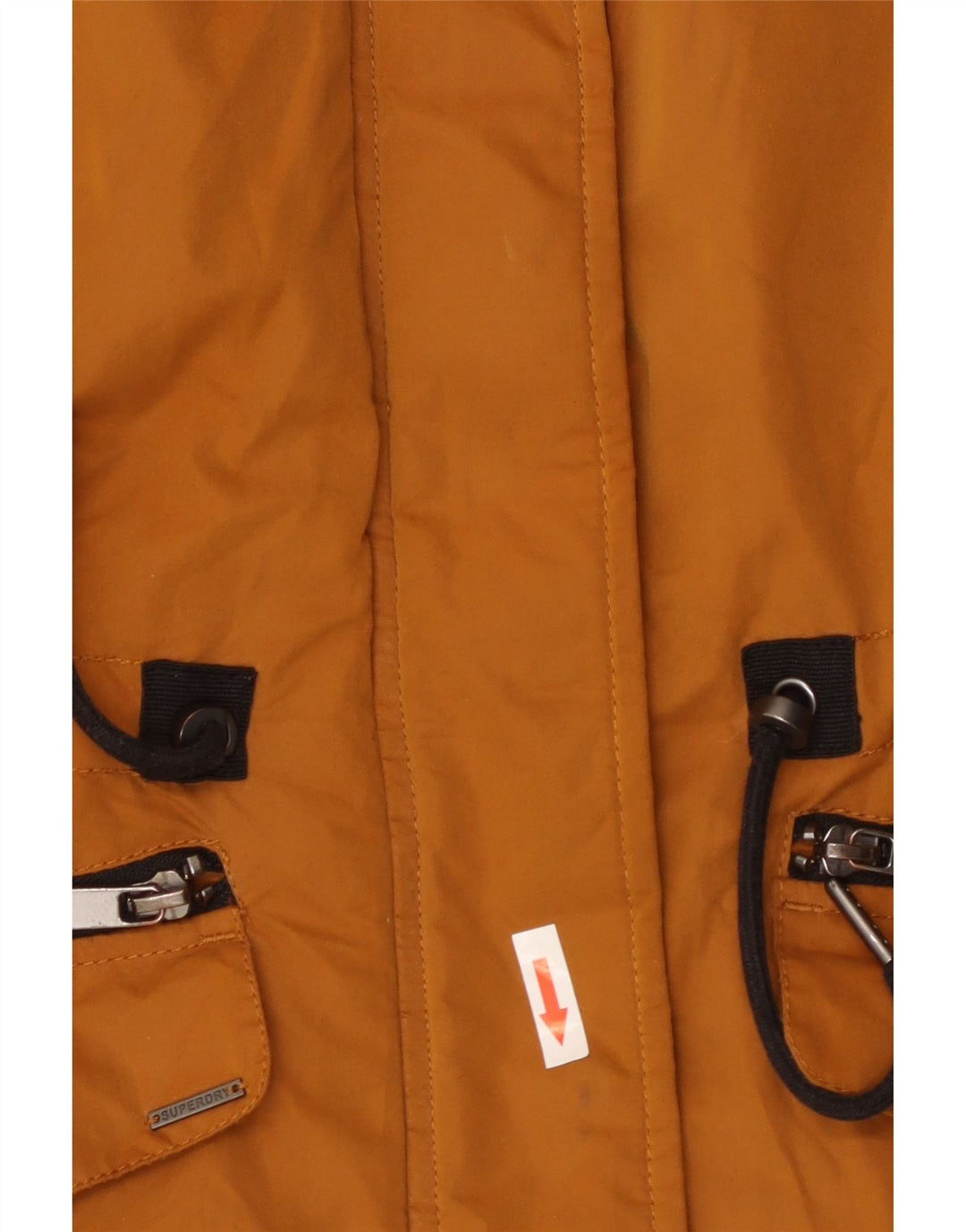 Jaqueta corta-vento feminina SUPERDRY com capuz UK 8 poliéster laranja pequeno