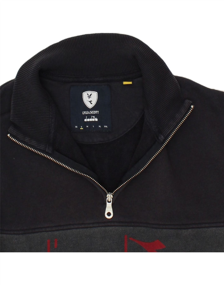 Moletom masculino DIADORA com zíper e gola redonda, pequeno bloco colorido vermelho