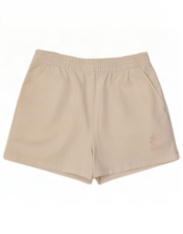 Shorts esportivos femininos Lotto UK 8 pequenos brancos