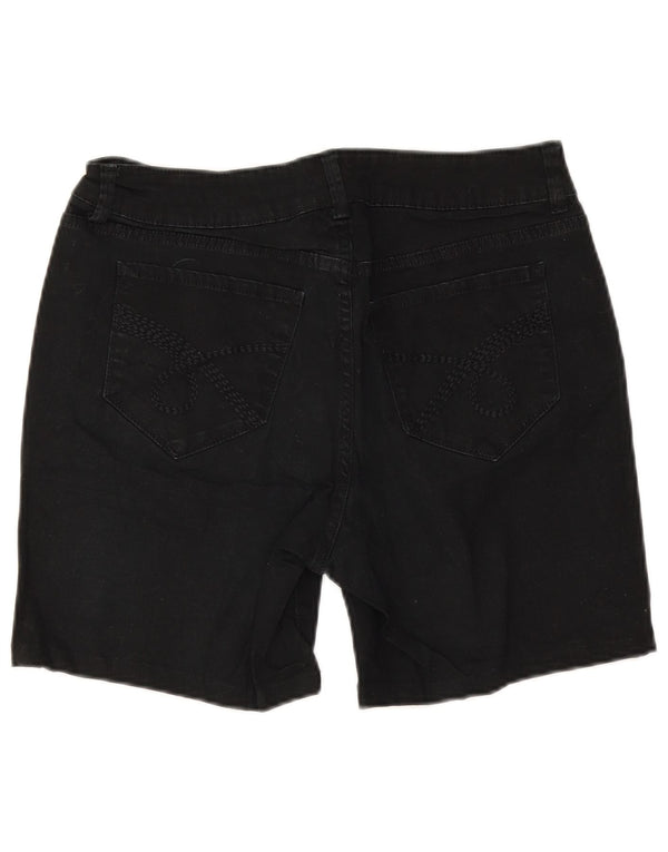 Lee Womens Riders Denim Shorts US 12 Grande W30 Algodão Preto