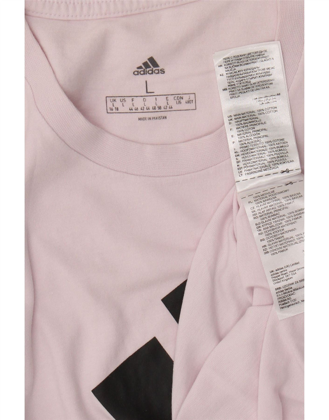 Camiseta feminina ADIDAS com estampa gráfica UK 16/18 grande algodão rosa