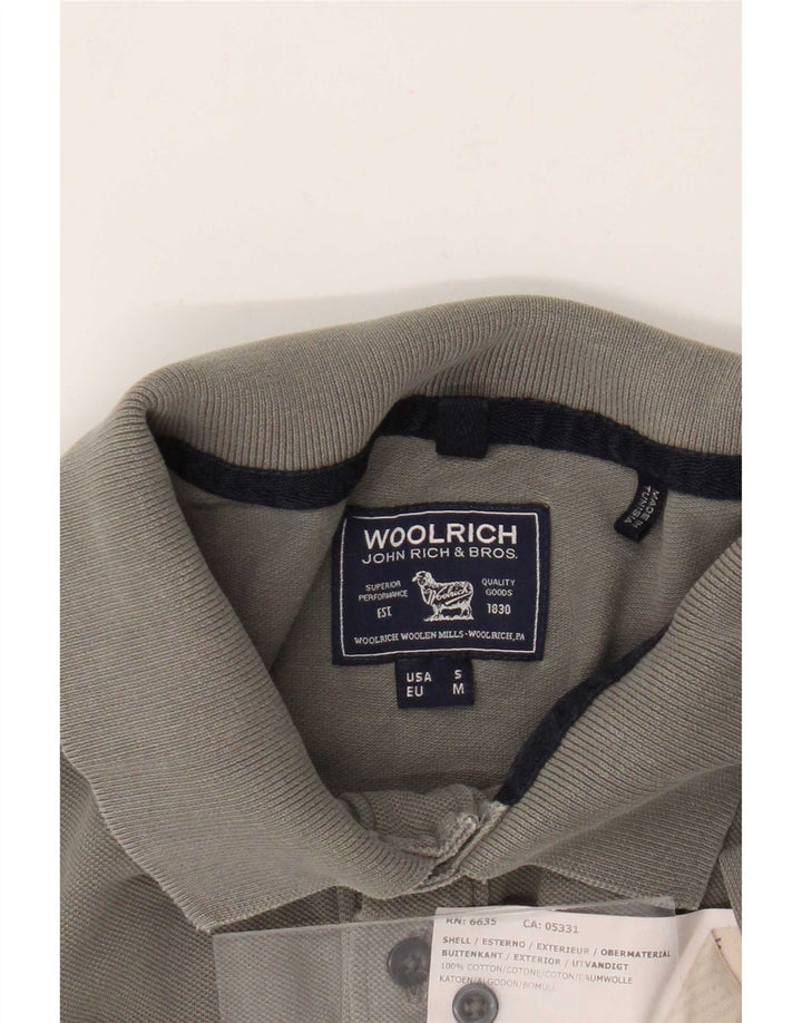 Camisa polo masculina Woolrich pequena cinza algodão