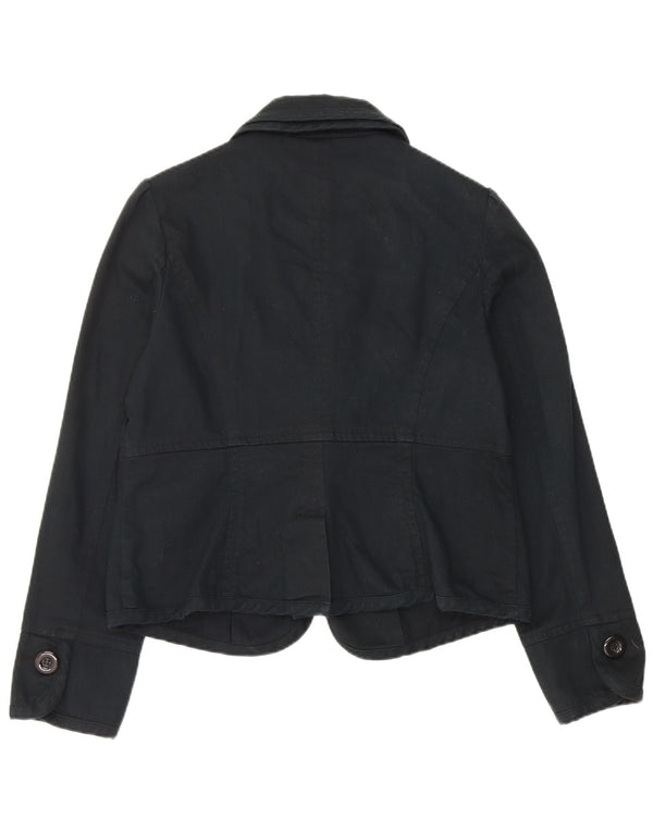 Jaqueta blazer feminina Monsoon com 1 botão Reino Unido 16 grande algodão azul marinho