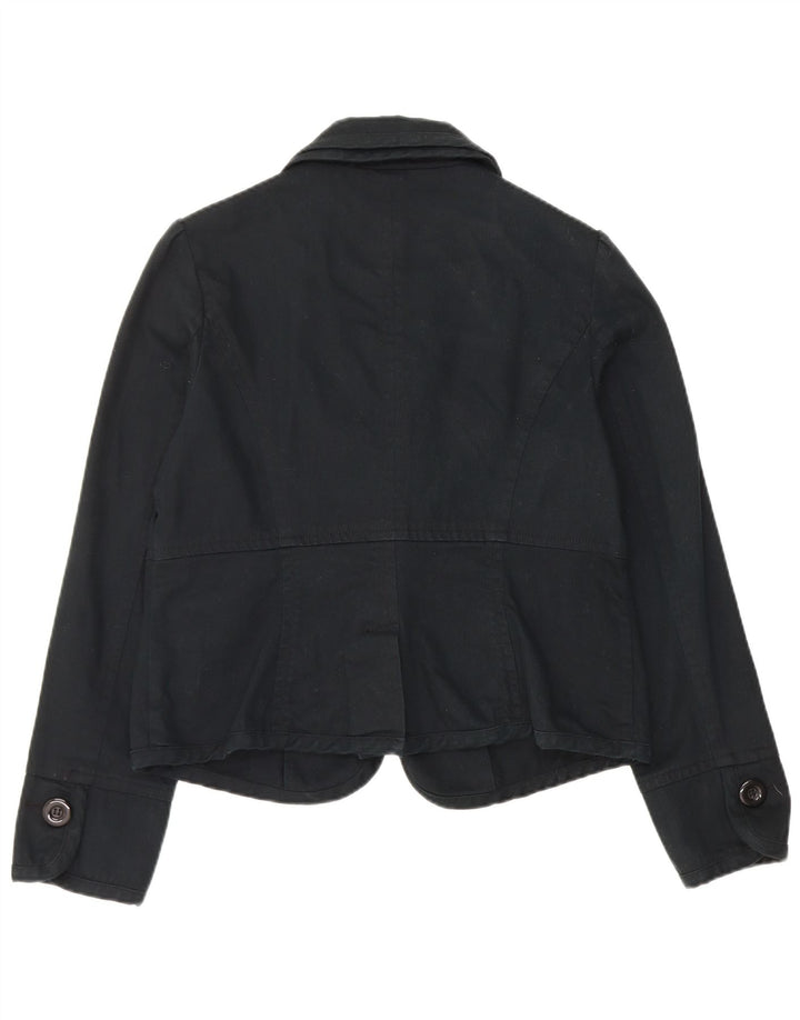 Jaqueta blazer feminina Monsoon com 1 botão Reino Unido 16 grande algodão azul marinho