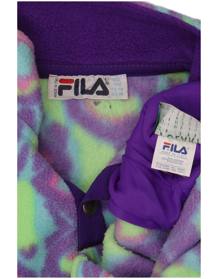 Fila Suéter de lã com gola redonda para meninos 13-14 anos poliéster geométrico verde