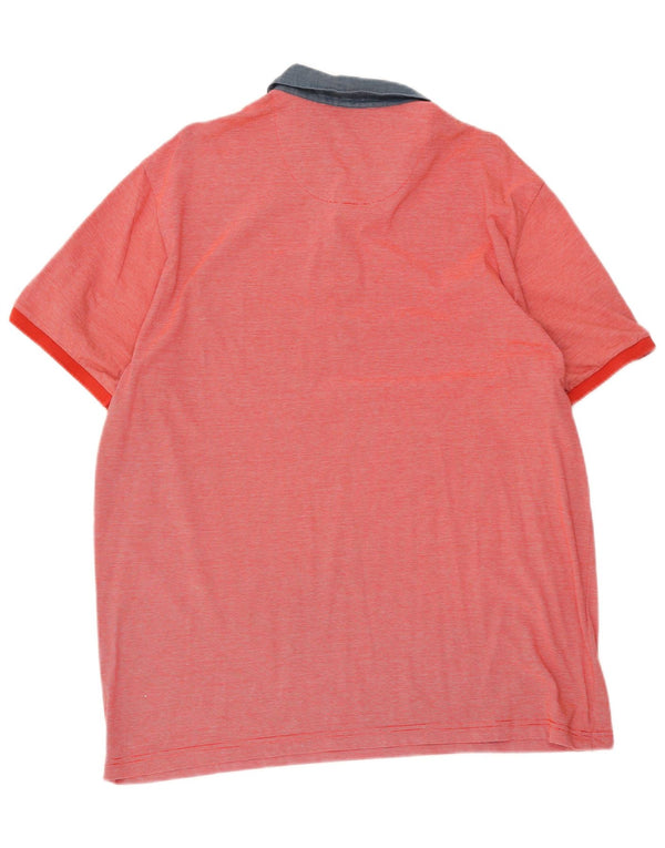 Camisa pólo masculina Penguin XL risca de giz vermelha