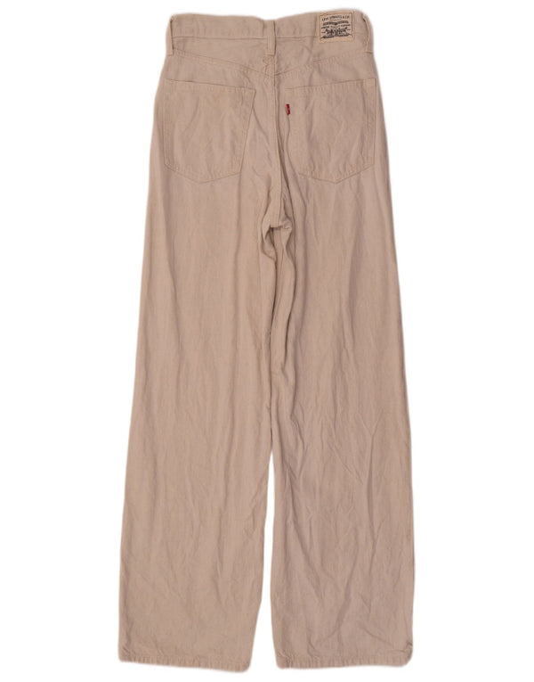 Calça jeans masculina Levi's cintura alta solta W27 L32 algodão bege