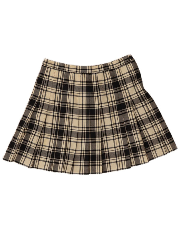 Minissaia feminina VINTAGE W30 médio off white xadrez lã virgem