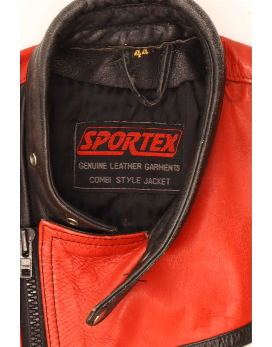 Jaqueta masculina Sportex Racer IT 44 XS couro colorblock preto