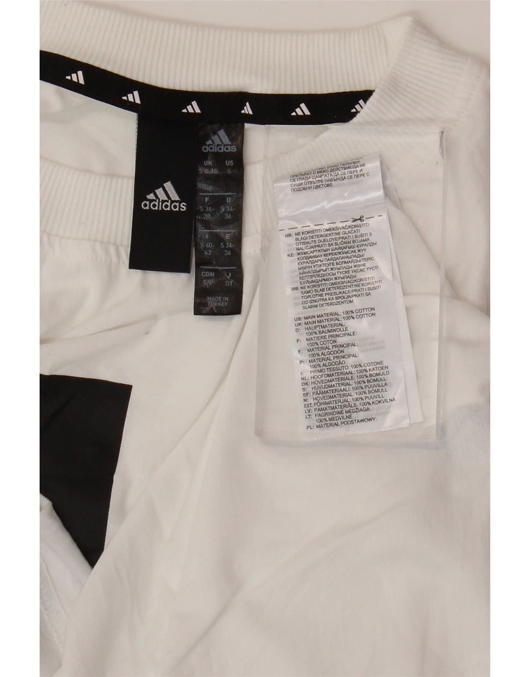 ADIDAS Womens Crop Oversized Graphic T-Shirt Top Reino Unido 10 Pequeno Algodão Branco