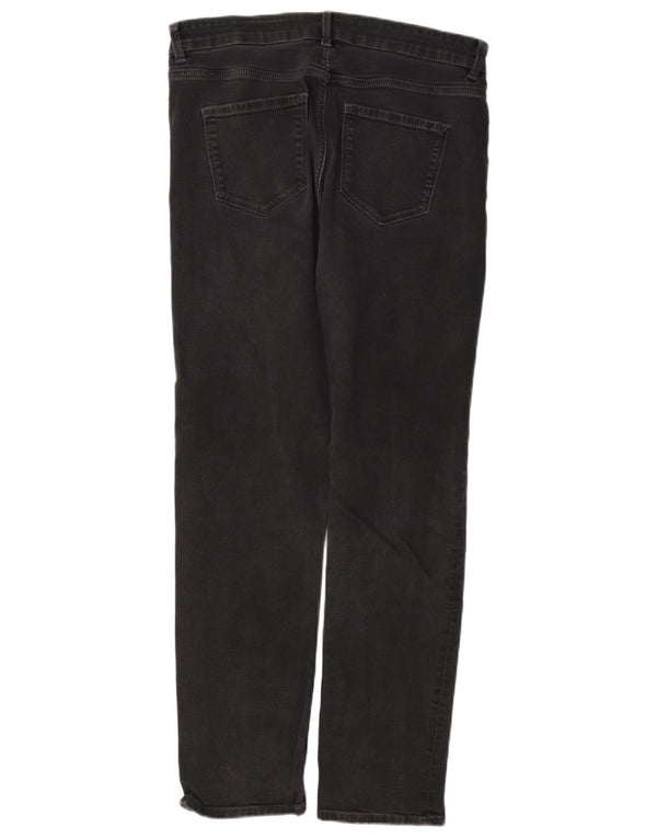 Marks & Spencer Feminino The Sophia Straight Jeans UK14 Grande W34 L29 Preto
