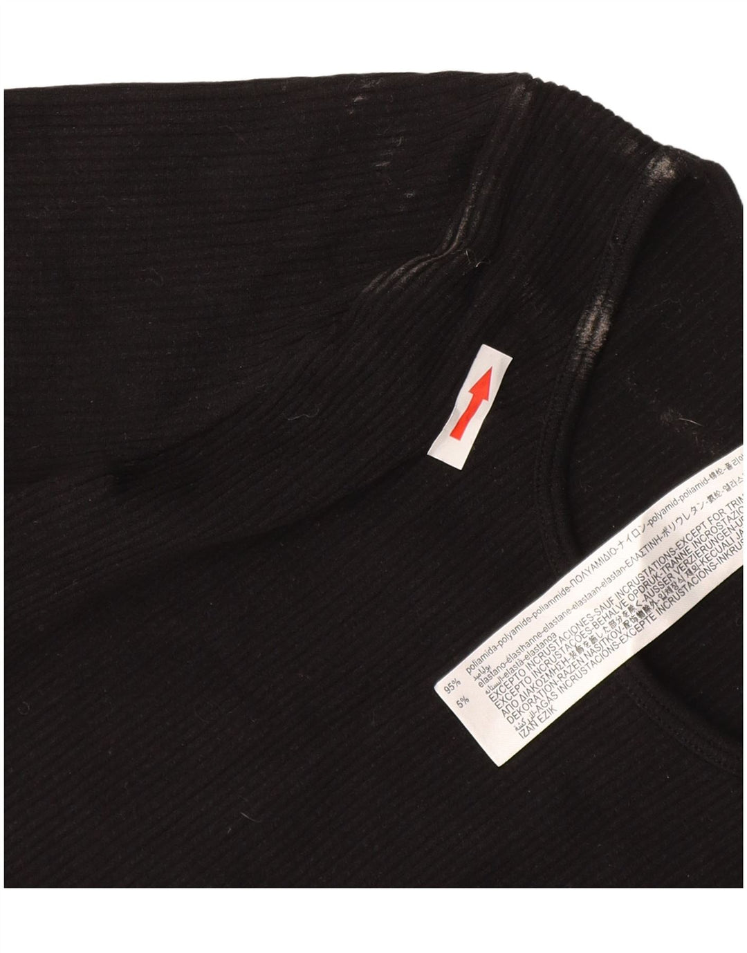 Zara Crop Top Feminino Manga Longa UK 4 XS Preto Poliamida